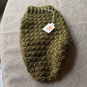 Handmade Crotchet Olive Pet Sweater